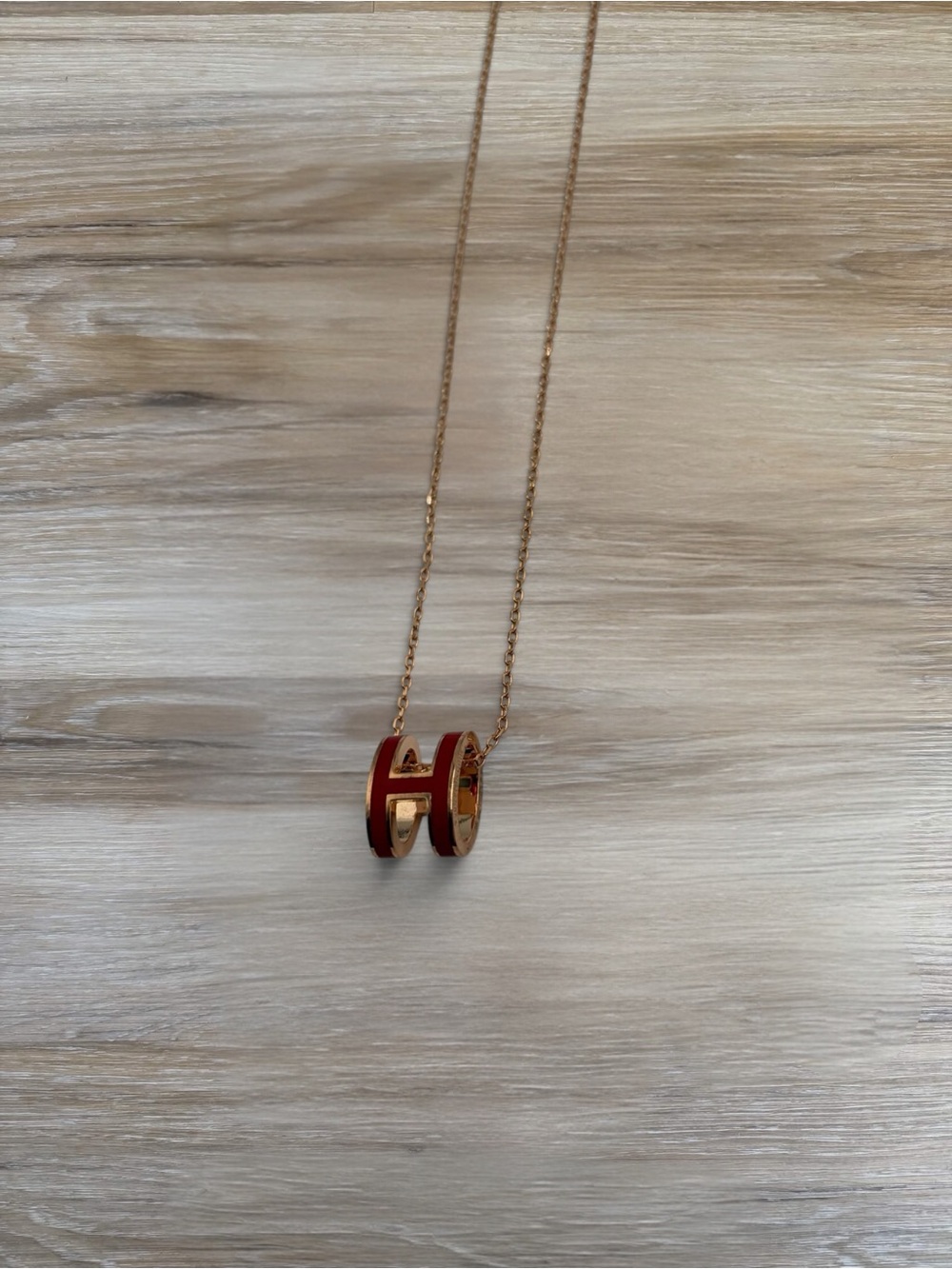 Hermès Mini Pop H Pendant Necklace in Rose Gold Finish